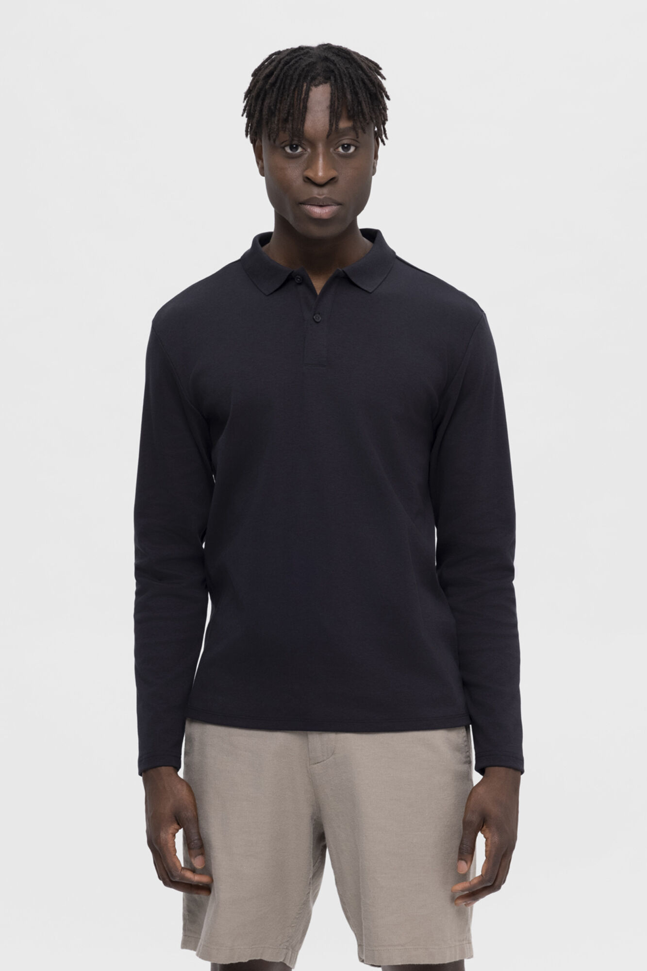 Long sleeve polo shorts clearance