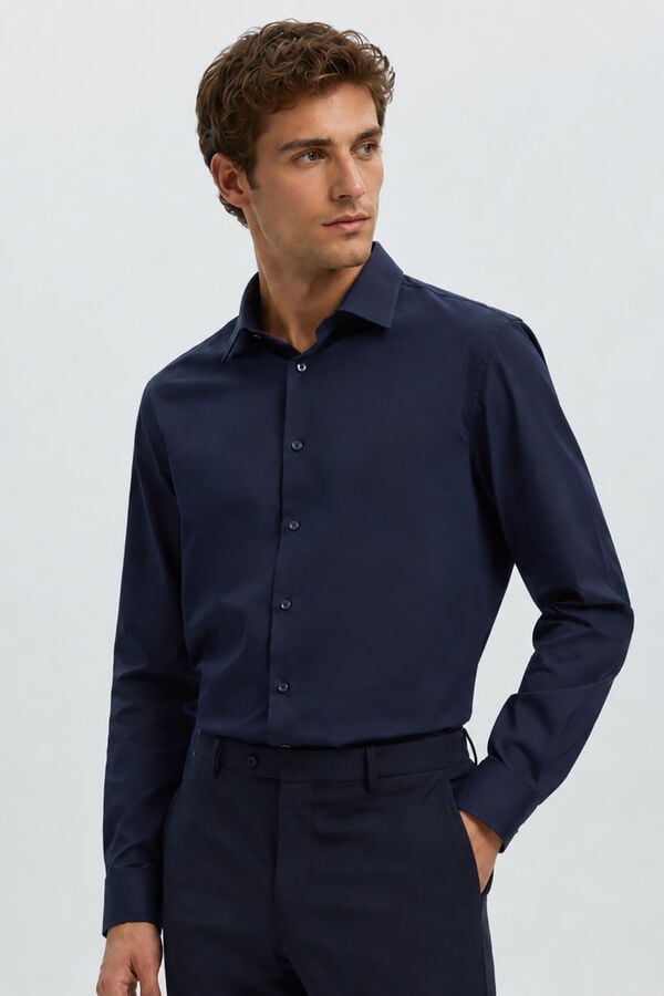 Selected Slim Fit dress shirt Navy