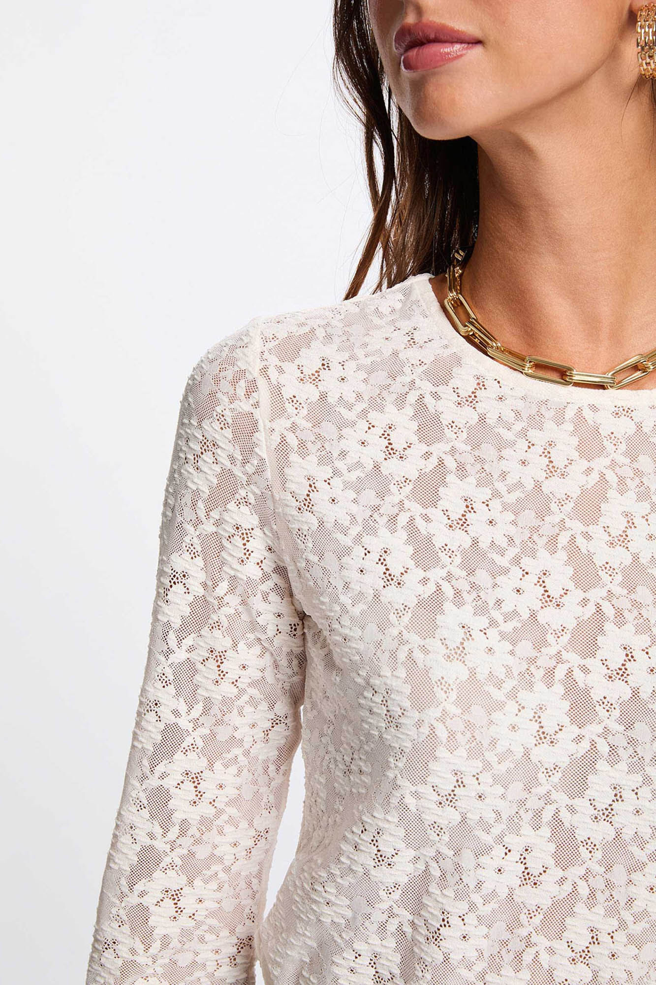 Morgan Fitted lace T-shirt