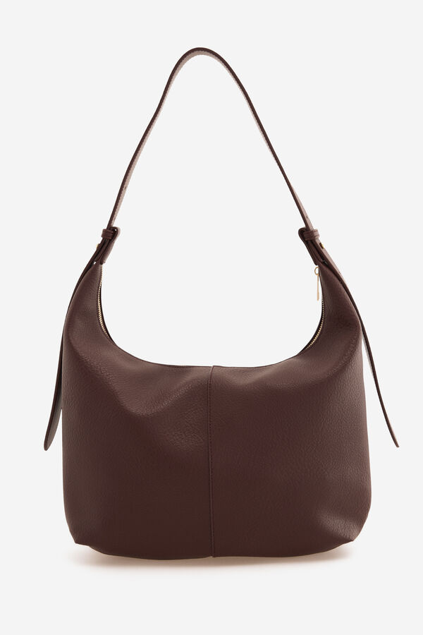 Cortefiel Bolso hombro textura Marr&oacute;n oscuro