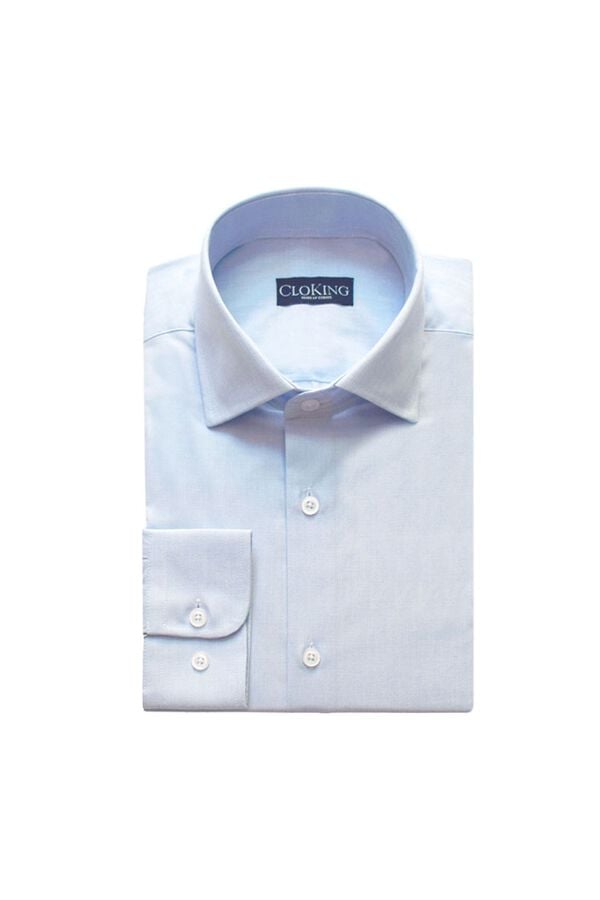 Cloking Camisa lisa gola inglesa Azul