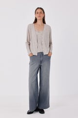 Cortefiel Long palazzo jeans Dark grey