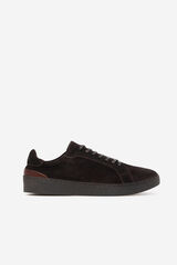 Cortefiel Leather sneaker Dark brown