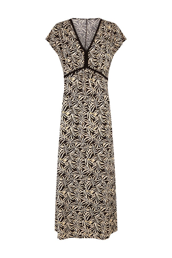 Cortefiel Braided print dress Printed grey