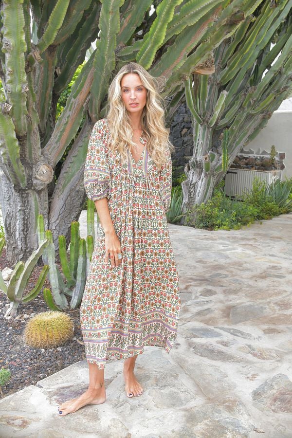 Jaase Vestido midi Boheme Tostado
