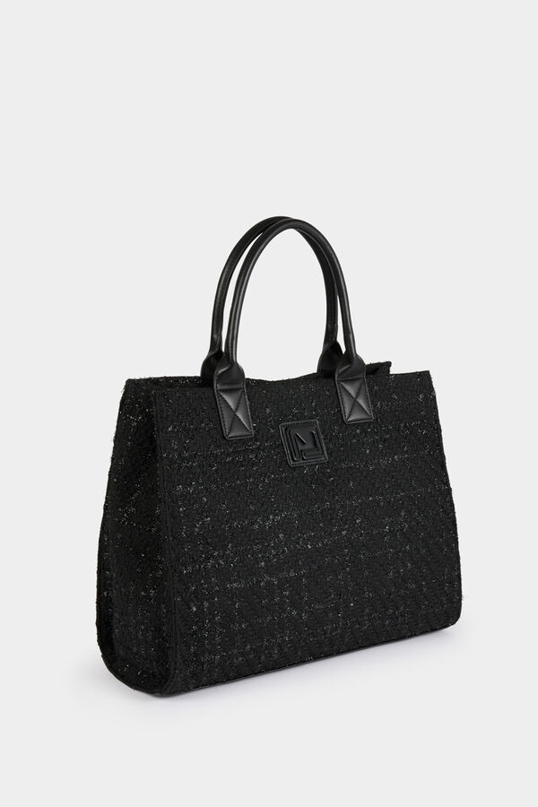 Morgan Mala tote bag de tweed Preto