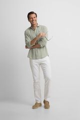 Silbon Camisa sport em linho m&eacute;dio Verde