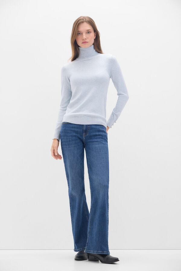 Cortefiel Polo neck jumper Blue