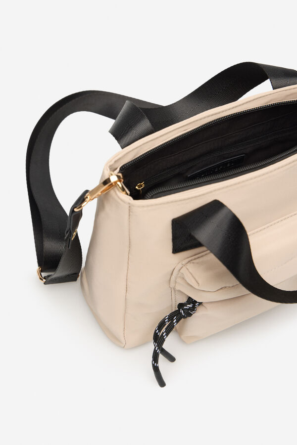 Cortefiel Sacola de compras de nylon com bolso Castanho