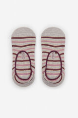 Cortefiel Striped Better Cotton no-show socks Ivory