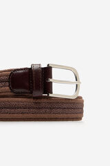 Cortefiel Elastic braided belt Dark brown