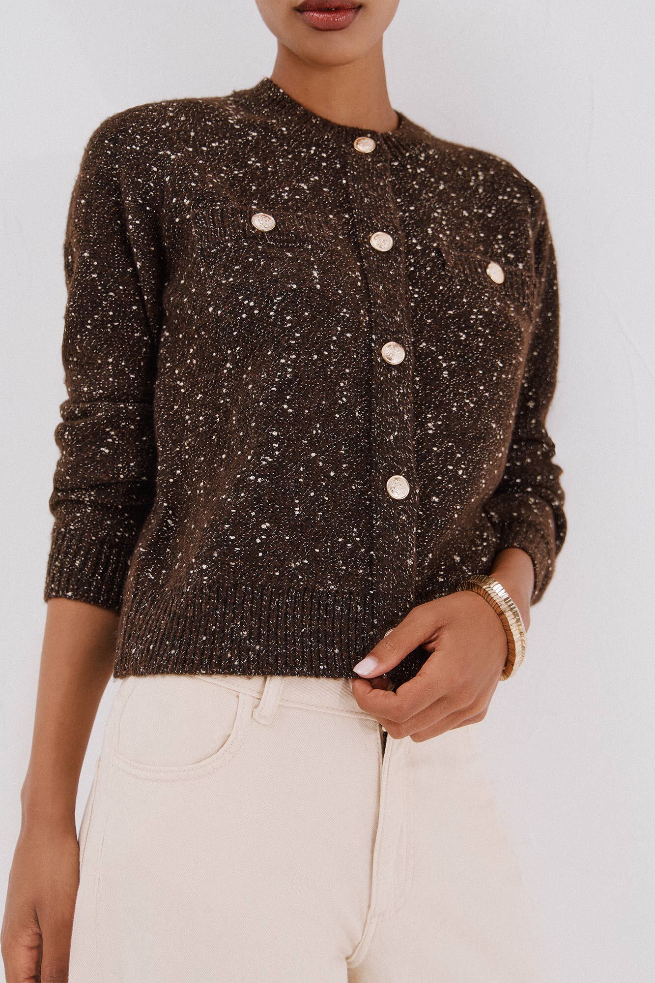 Cortefiel Jaqueta de lurex com bot&otilde;es