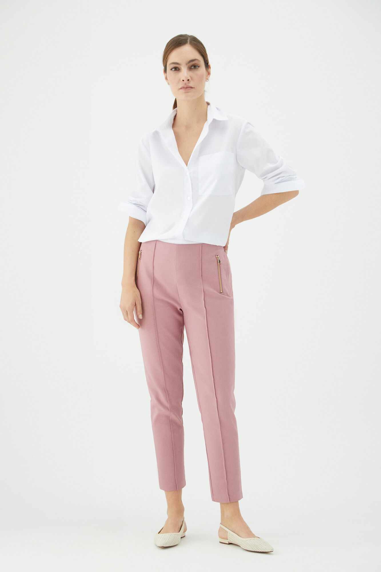 Pantalon blanco store mujer cortefiel