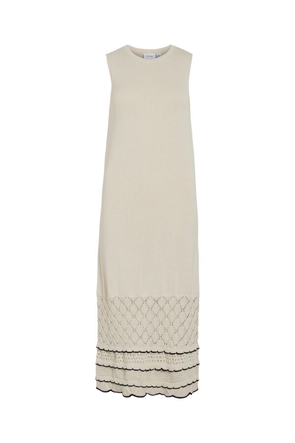 Vila Organic cotton jersey long dress Ivory
