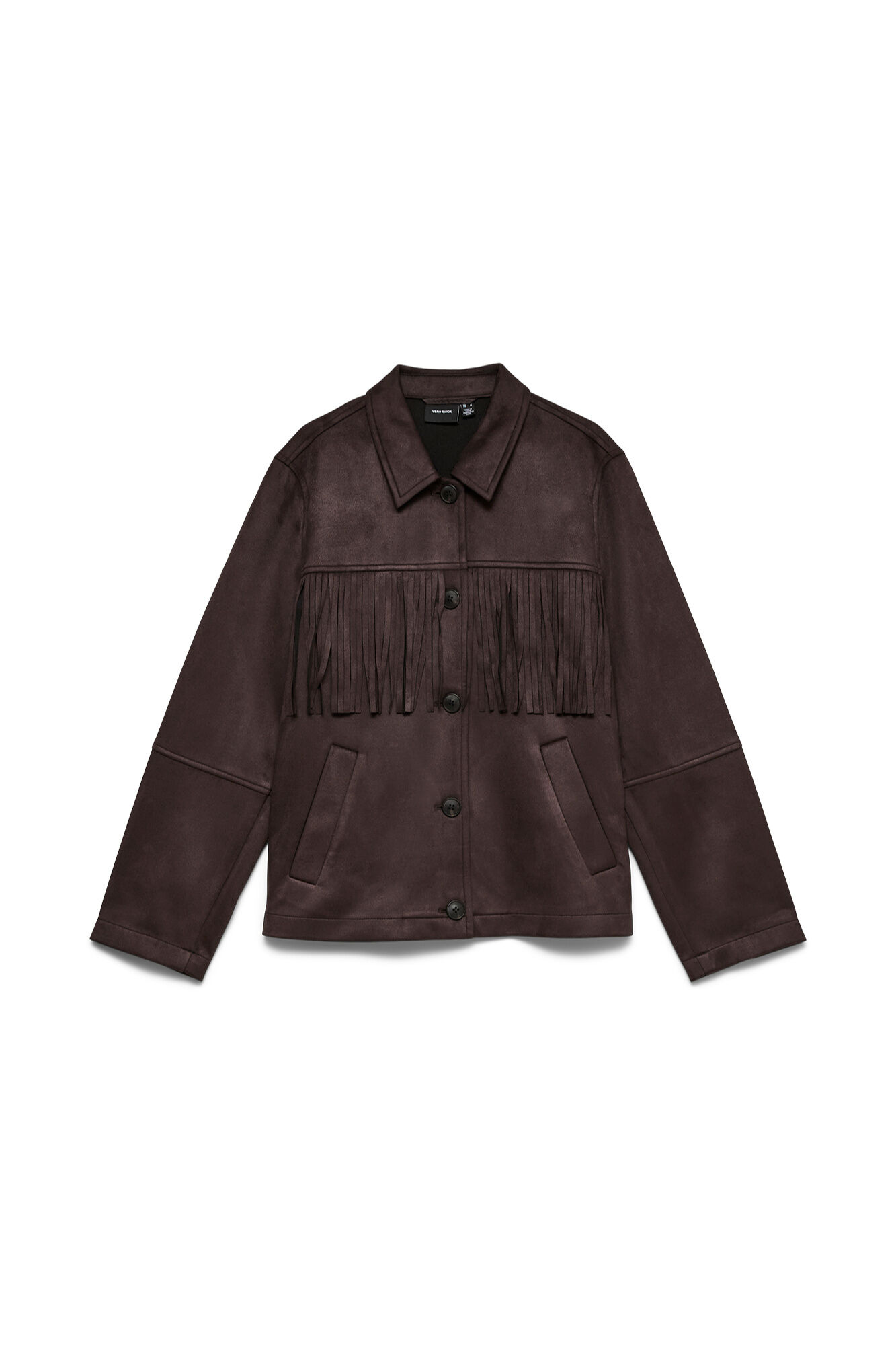 Vero Moda Blus&atilde;o de camur&ccedil;a com franjas