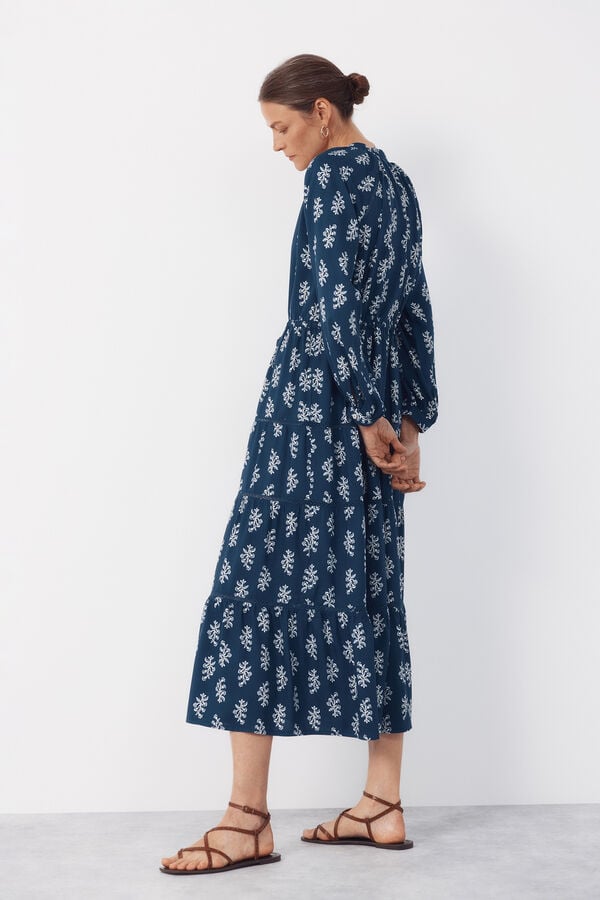 Cortefiel Printed dress Printed blue