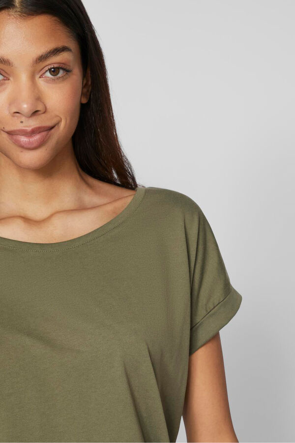 Vila T-shirt manga curta em algod&atilde;o org&acirc;nico Verde