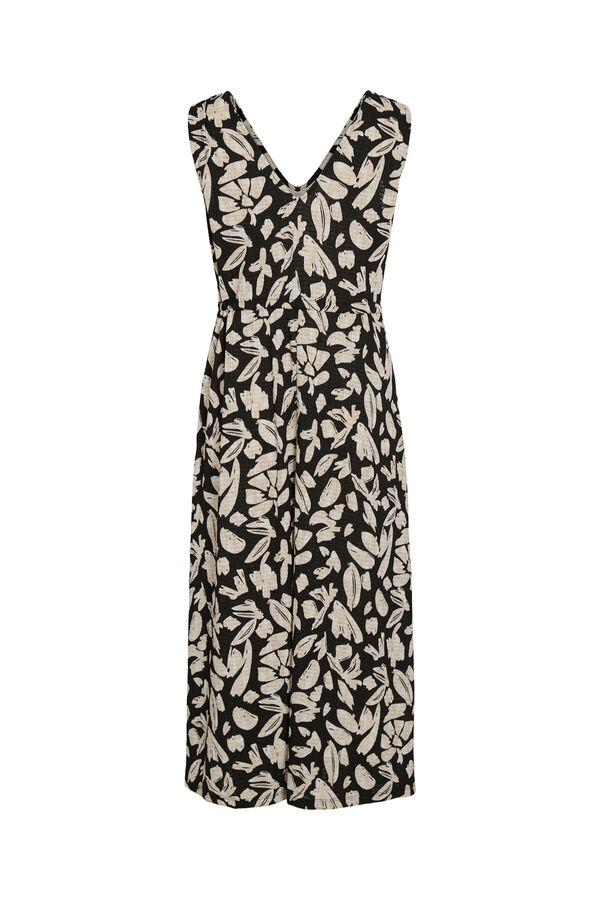 Vila Vestido midi estampado escote en V Negro
