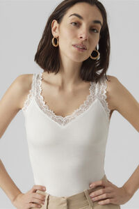 Cortefiel Women's fitted lace top White