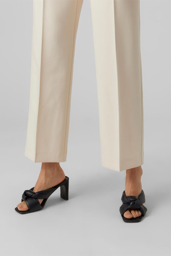 Cortefiel Women's straight, high waist trousers Grey