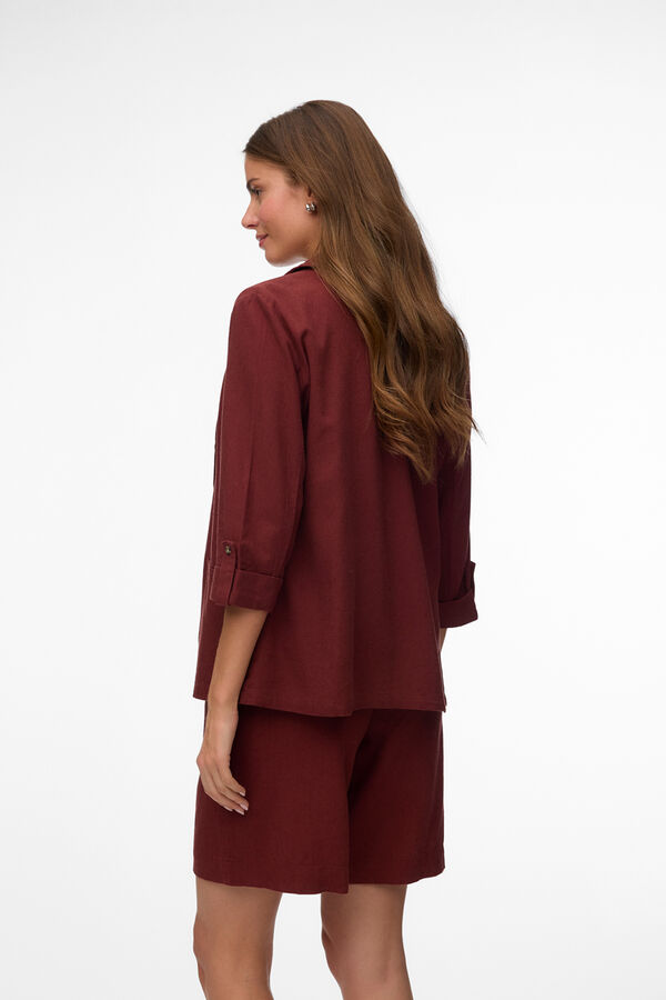 Vero Moda Blazer de mulher aberto com aba Castanho