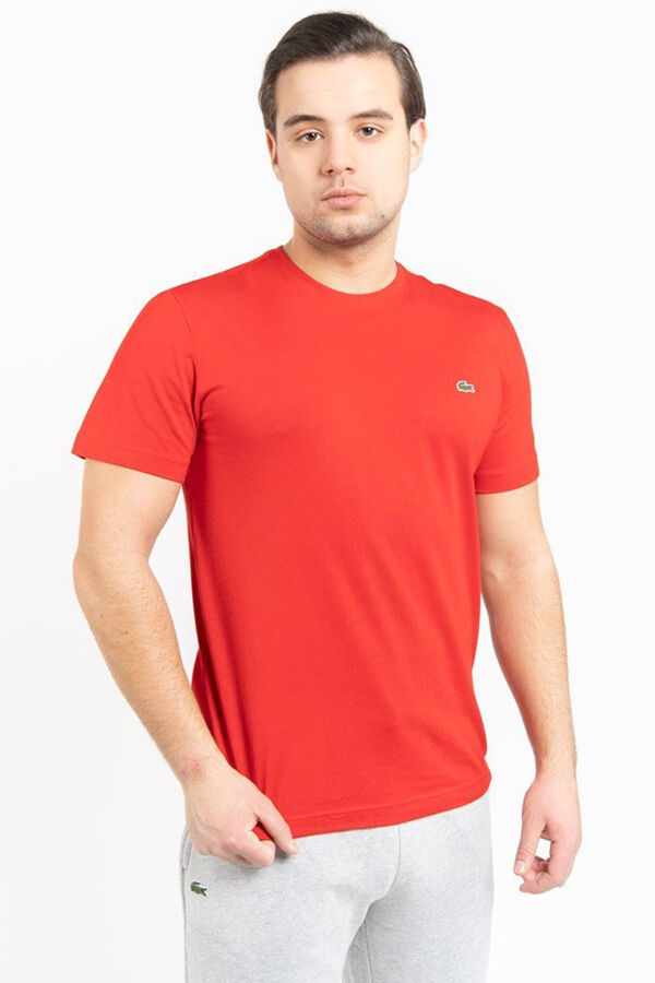 Cortefiel T-shirt de algodão com gola redonda Lacoste para homem Vermelho