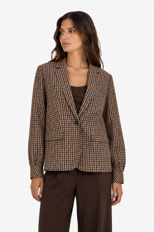 Vila Blazer estampado vichy Castanho