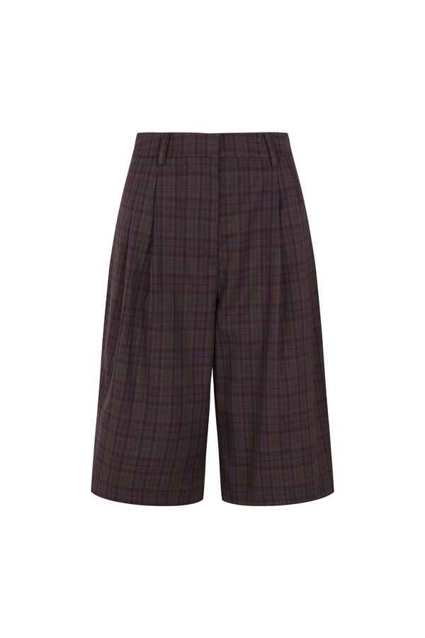 Slowlove Plaid Bermuda shorts Printed brown