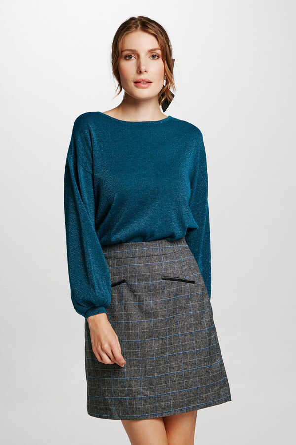 Vila Long sleeve jumper with open back Turquoise