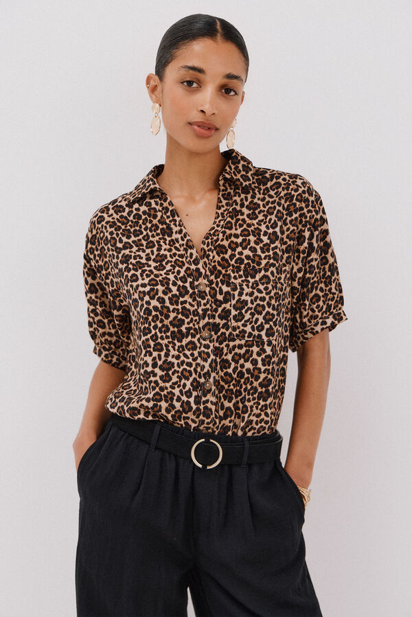 Cortefiel Animal print shirt Multicolour