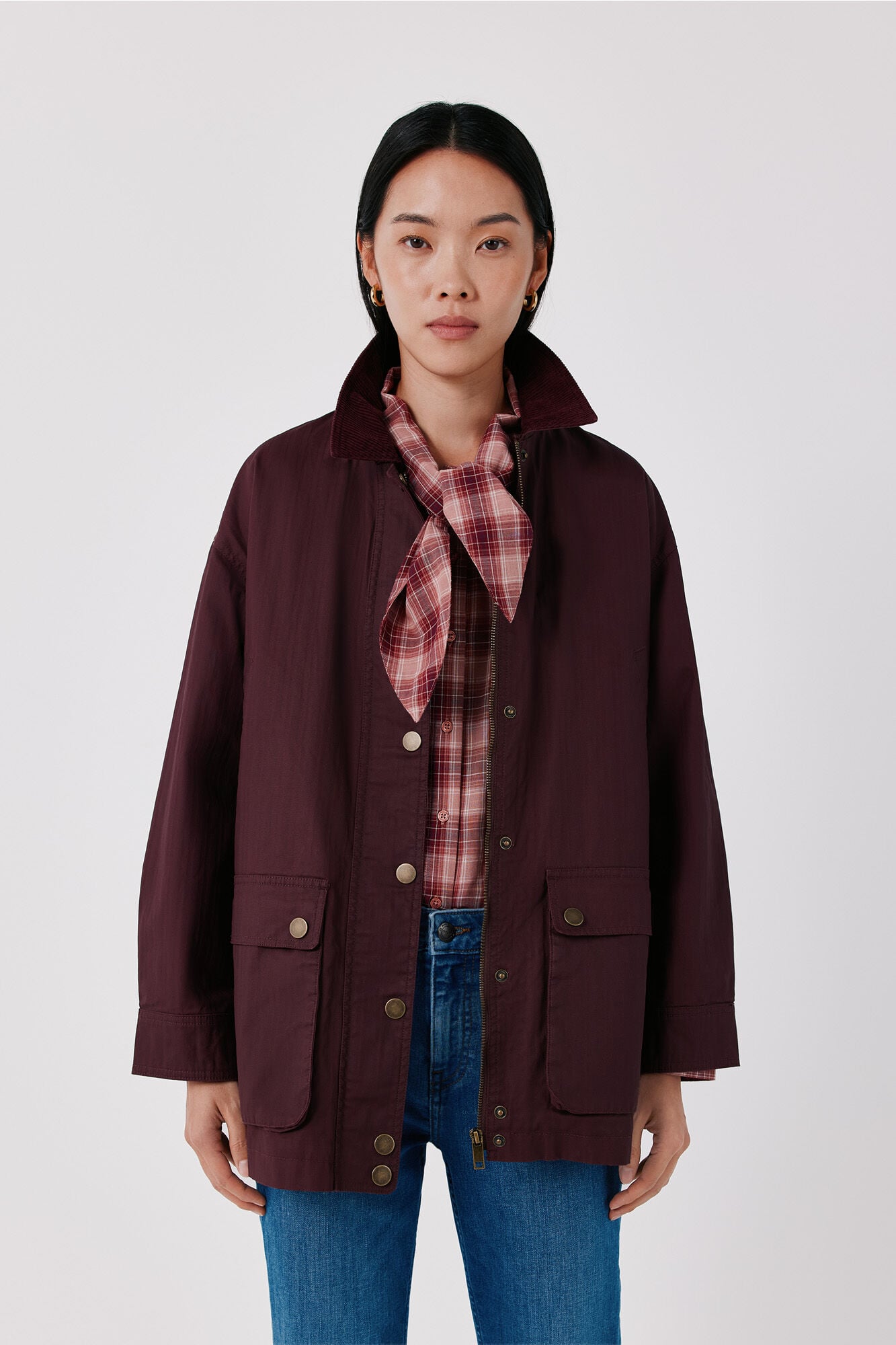 Cortefiel Long waxed parka