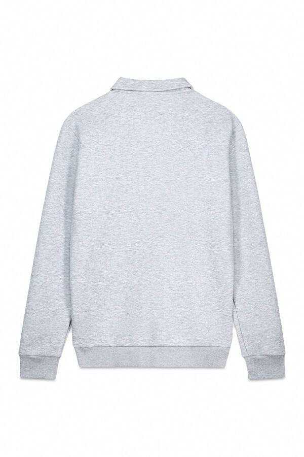 OOTO Sweatshirt com gola e fecho-éclair Cinzento