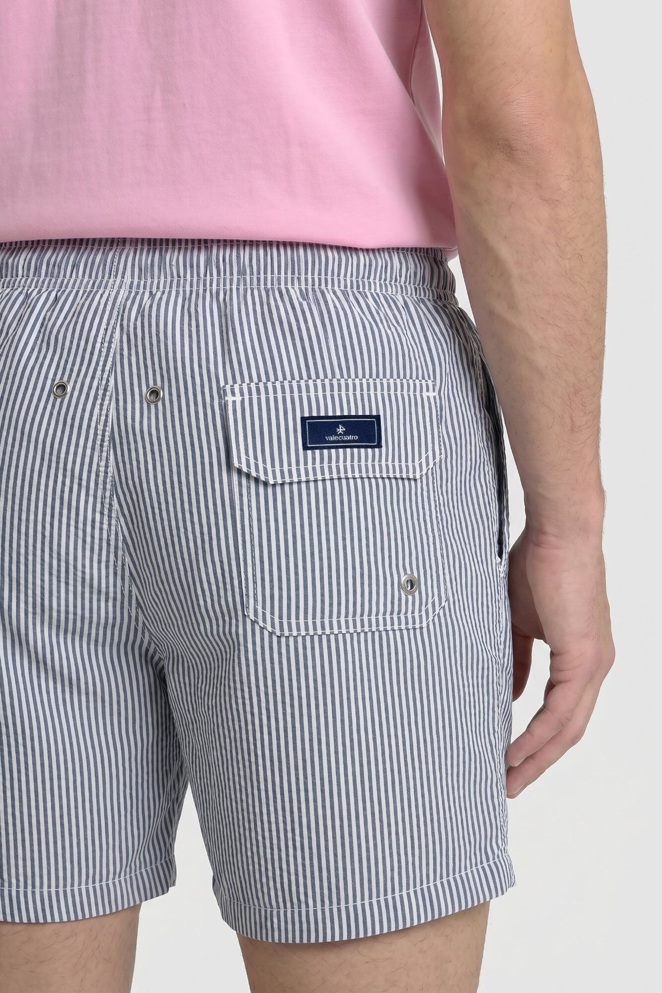 Valecuatro Fato de banho estampado &agrave;s riscas