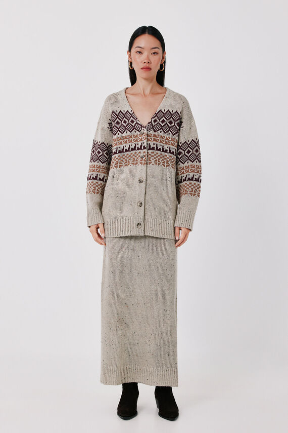 Falda de punto midi