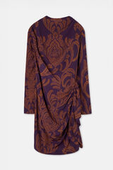Silbon Vestido curto estampado drapeado Multicolorido