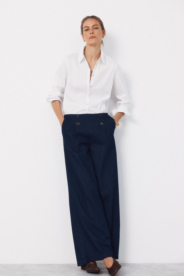 Cortefiel Poplin shirt White