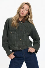 Vero Moda Casaco curta com gola contrastante Verde