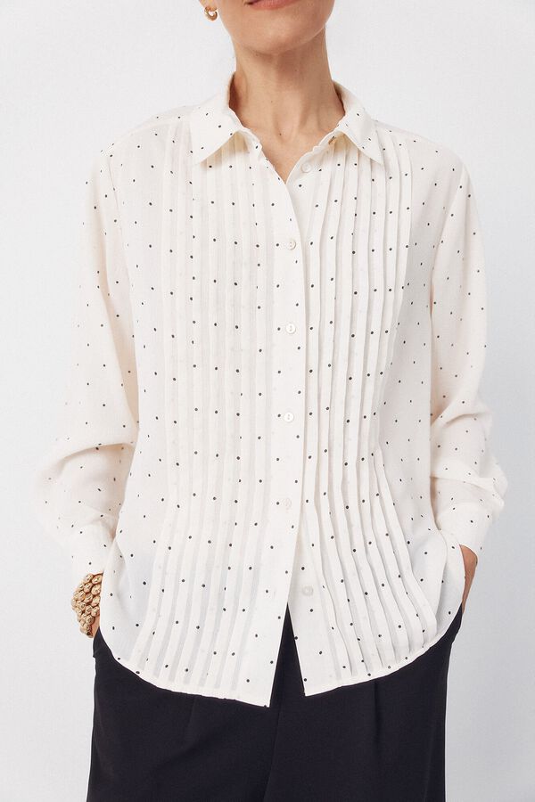 Cortefiel Plaid printed shirt Printed white