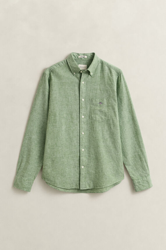 Camisa Regular Fit de algodón y lino