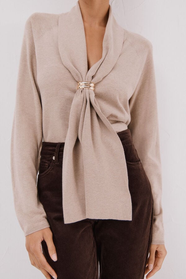 Cortefiel Jersey foulard hoop Beige