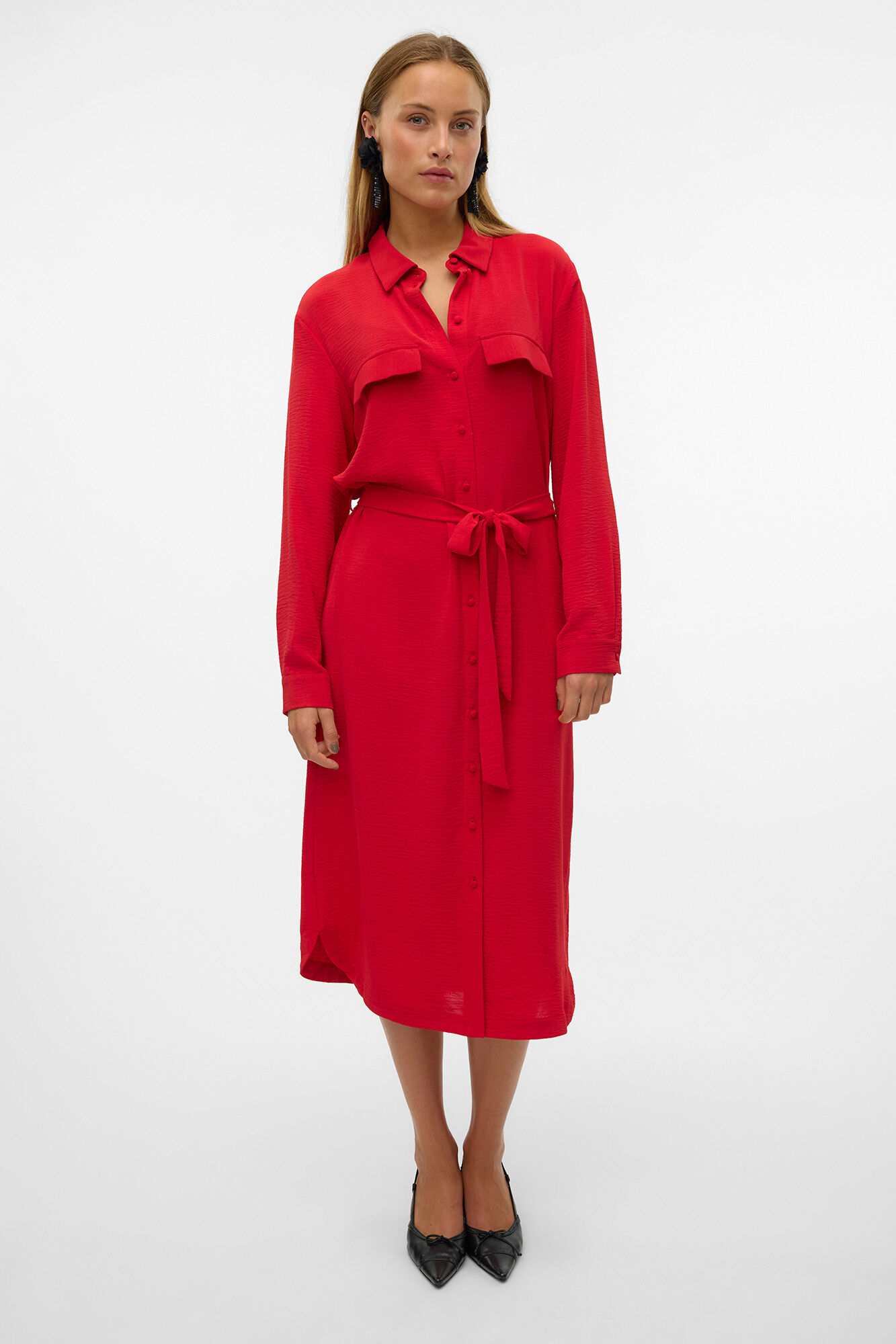 Midi shirt dress Women s dresses and jumpsuits Cortefiel