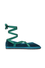 Flabelus Slippers de terciopelo Verde oscuro