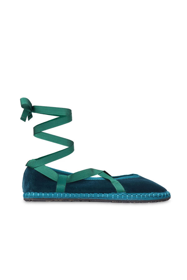 Flabelus Slippers de terciopelo Verde oscuro