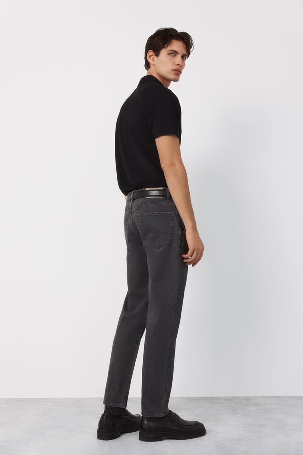 Cortefiel Piqu&eacute; basic slim polo shirt Black