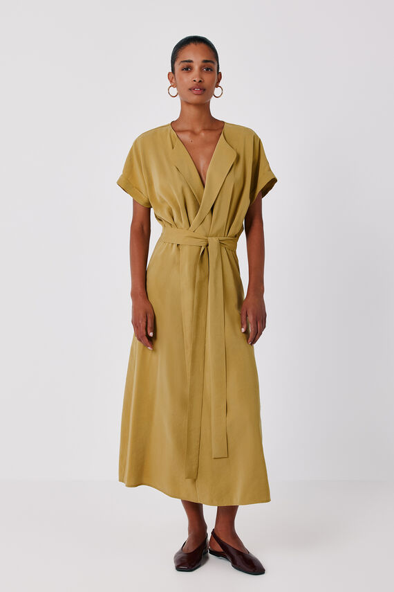 Vestido tencel cruzado