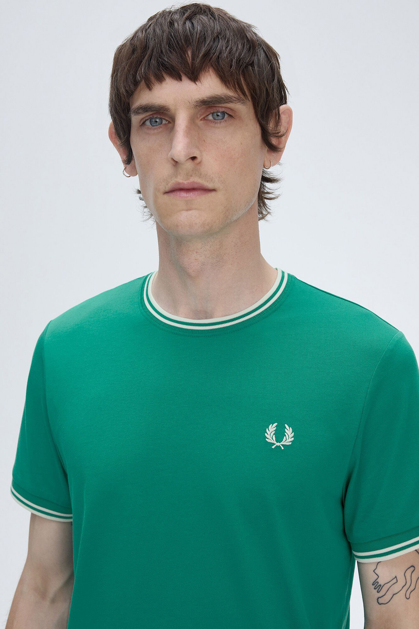 Fred Perry T-shirt masculina de manga curta 