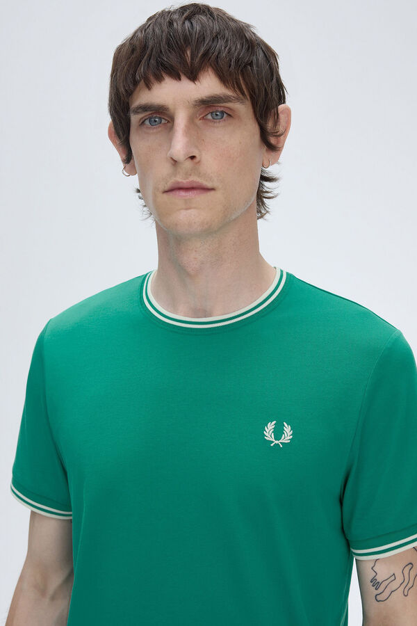 Fred Perry T-shirt masculina de manga curta  Verde
