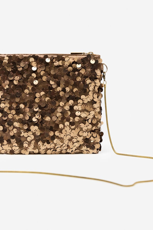 Cortefiel Sequin handbag Gold