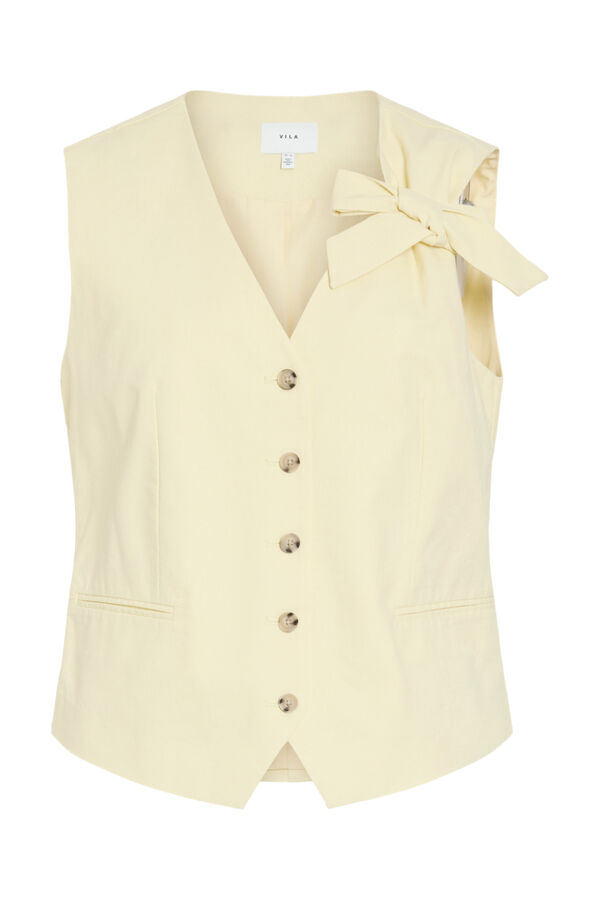 Vila Colete de vestir com la&ccedil;ada Amarelo