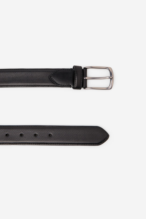 Cortefiel Casual leather belt Black